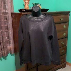 RACHEL ZOE- Los Angeles/New York Black Faux Leather Sweatshirt/Top